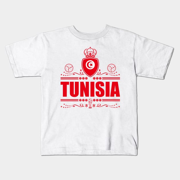 TUNISIA FOOTBALL GIFTS Kids T-Shirt by VISUALUV